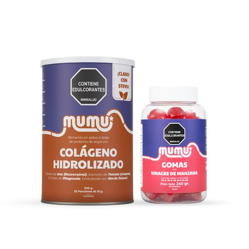 Combo Brilla (Caramelo) Mumu Tarro x 500 gr Colágeno Hidrolizado Sabor Caramelo + Gomitas con Vinagre de Manzana

¿Quieres sentirte con más energía y una digestión ligera?

El Combo Brilla combina Colágeno Hidrolizado y Gomitas de Vinagre de Ma