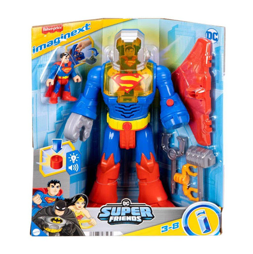 Imaginext Dc Super Friends Figura De Acción Superman Insider Imaginext  x 1 Incluye una figura de Superman equipada con un traje y accesorios tecnológicos que potencian sus habilidades. Su diseño permite recrear enfrentamientos épicos contra villanos.