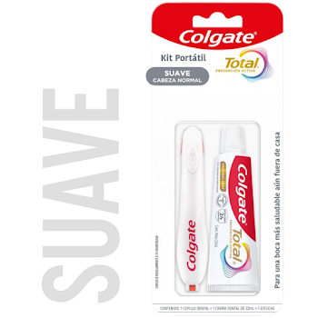 Kit Crema Dental + Cepillo de dientes Colgate Total Portatil Blíster x 2 und  