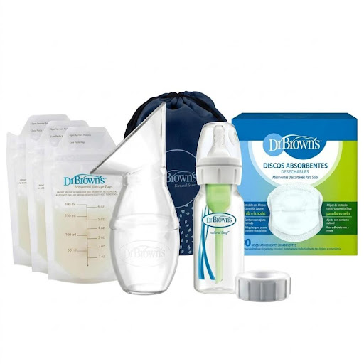 Set para Lactancia Materna - Bolsas Dr Browns Dr Browns Unidad x 1 Facilita tu proceso de lactancia con este kit Dr. Brown’s, diseñado para brindar comodidad, practicidad y control en cada etapa: extracción, almacenamiento y protección.  Una solución completa pensada