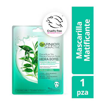 Mascarilla Garnier En Tela Matificante Té Verde x 28 gr  