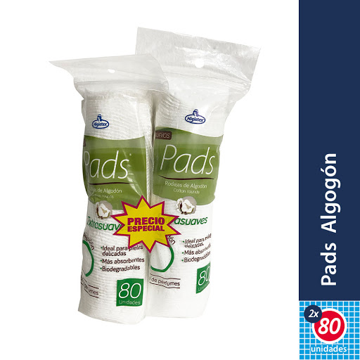 Pads de Algodón Higietex Extrasuaves 2 x 80 und