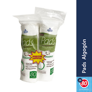 Pads de Algodón Higietex Extrasuaves 2 x 80 und  