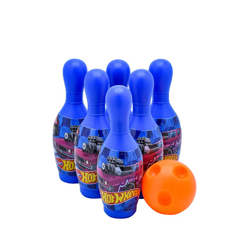 Set Para Bolos Hotwheels Hot Wheels Caja x 1 Transforma el juego de bolos en una emocionante carrera con el Set de Bolos Hot Wheels  Este increíble set incluye pinos con diseños de tus autos favoritos, hechos de plástico ligero para evitar lesio