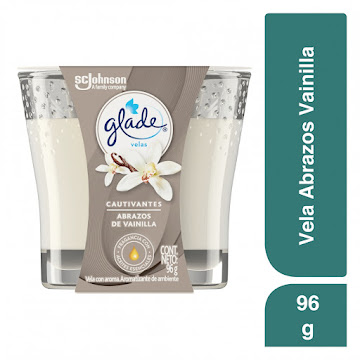 Vela Aromatizante Glade Abrazos De Vainilla Frasco x 96 gr  
