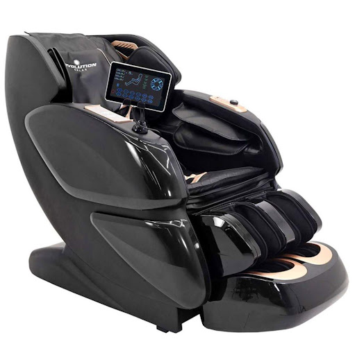 SILLA DE MASAJES EVOLUTION CONFORT EVOLUTION FITNESS Individual x 1 Sumérgete en la máxima relajación con la Silla de Masajes Evo Confort diseñada para ofrecer un masaje de pies a cabeza con su avanzado sistema de 4 rodillos que cubren desde la cabeza hasta los glúteo