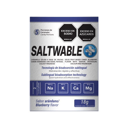 Sales masticables Saltwable+ Arandano ENERGY ELITE Sachet x 10 unidades SALTWABLE + es un producto diseñado para reponer los electrolitos perdidos durante el ejercicio intenso o de larga duración Su formulación optimiza el equilibrio de minerales clave para mejorar la hid