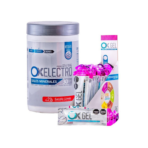 Combo Energía Hidratante Ox Electro Sandia Limón + Ox Gel Arandanos sin Cafeina Ox Sports Nutrition Envase plástico x 2 Hidratante Ox Electro

- Más resistencia, menos fatiga: Con el equilibrio de electrolitos que tu cuerpo necesita
- Energía constante y estable: 30 g de carbohidratos de liberación rápida
- Cuidado mus