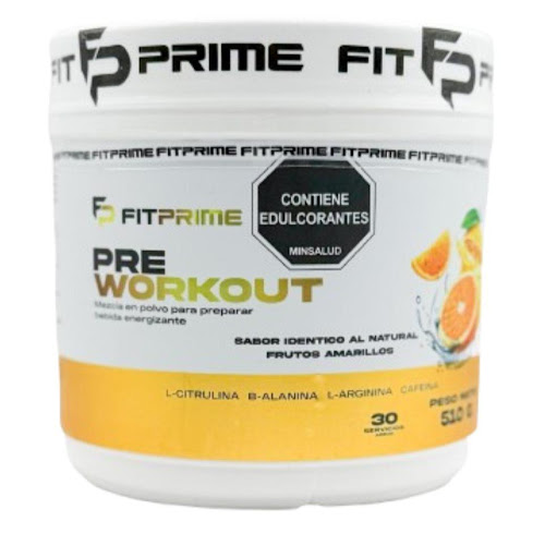 Preworkout Fit Prime, sabor frutos amarillos x 510gr (30 servicios) Fit Prime Envase x 1 El preworkout de Fit Prime esta diseñado para preparar tu cuerpo y mente antes del ejercicio, ofrece aumento de energía, concentración y resistencia para maximizar tu rendimiento en cada entrenamiento
