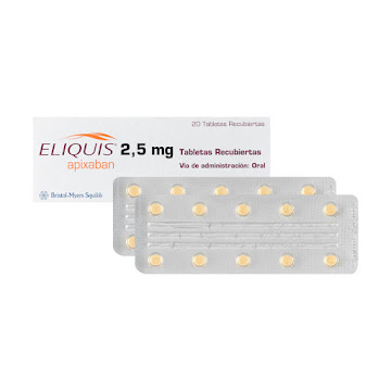 Eliquis Apixaban 2.5mg Pfizer Caja x 20 Tabletas  