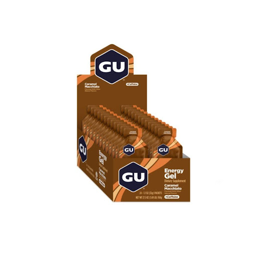 Energy gel. Sabor Caramelo Machiato Cafeína 40mg. Caja x 24 unidades GU Caja x 24 x 24 Sabor: Caramelo Macchiato con cafeína

Características:

Doble energía: Fructosa y Maltodextrina

Aminoácidos (BCAA): 450 mg

Calorías: 100 kcal

Sodio: 55 mg

Cafeína: 40 mg

Carbohidratos: 22 g

Pot