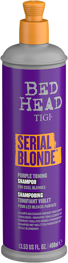 Shampoo Matizante BH Serial Blonde Purple Toning 400 ml TIGI Caja x 1 El aliado perfecto para mantener tu rubio frío y sin tonos amarillos. Aporta hidratación y brillo, protegiendo la fibra capilar y manteniendo un color impecable por más tiempo.