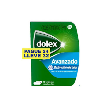 Dolex Avanzado, Acetaminofén, Pague 24 Lleve 32  