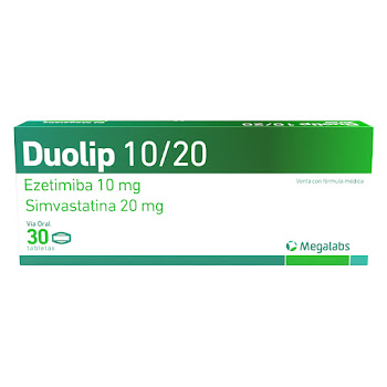 Duolip Simvastatina + Ezetimiba 20mg/10mg Garmisch Caja x 30 Tabletas  