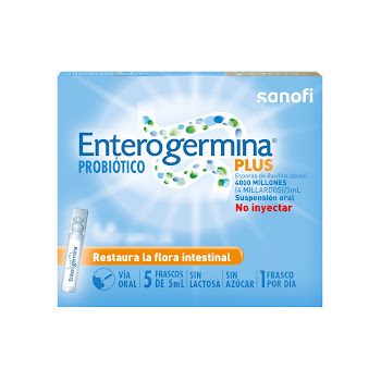 Probiótico Enterogermina Esporas de Bacillus 4000 MUI Sanofi Caja x 5 Viales  