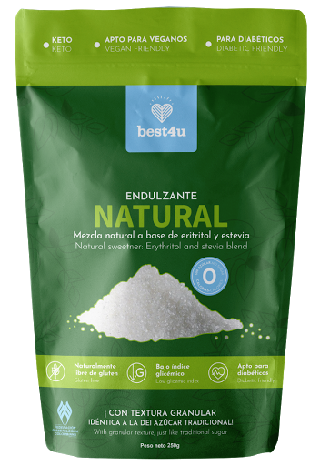 Endulzante Natural Best4u A Base De Eritritol Y Stevia x 250 gr