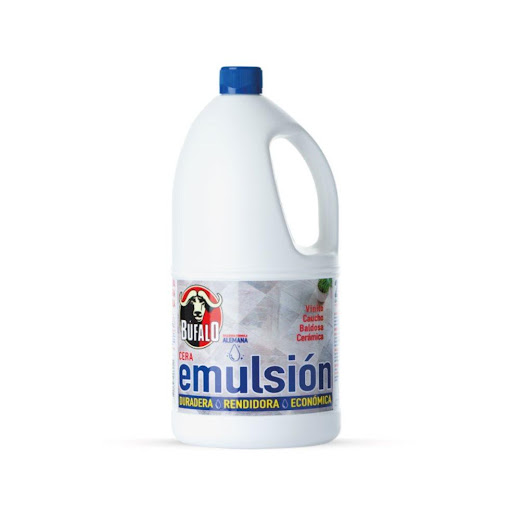 Cera Búfalo Emulsionada X 2 LTRS BÚFALO Frasco x 1 Und Combinación de ceras naturales que proporcionan brillo, durabilidad y resistencia al rayado. Especial para pisos de baldosas, cerámica, caucho y vinilo. Deja un agradable aroma que perdura.

FORMAS DE