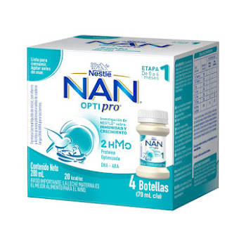 Fórmula Infantil Nan   Optipro 1 Líquida 0-6 Meses Caja x 4 Botellas  
