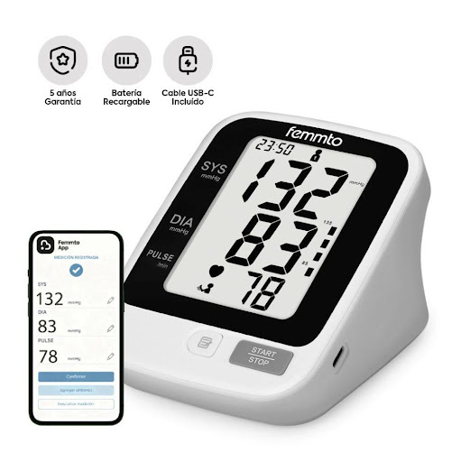 Tensiómetro de Brazo Digital con Bateria recargable Femmto Femmto Caja Por unidad x 1