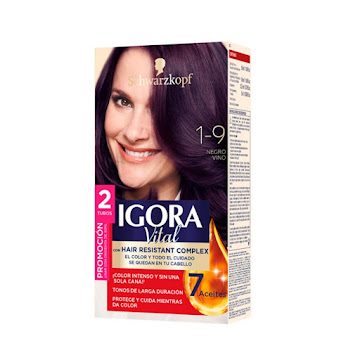 Tinte Igora Vital 1-9 Negro Vino Caja x 1 und  