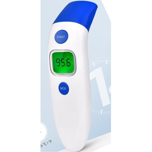 TERMOMETRO INFRARROJO ET003 VALCRI VALCRI CAJA x 1 El termómetro de oído y frente es para medir de manera intermitente la temperatura del cuerpo humano desde el canal auditivo o desde la superficie cutánea central de la frente en personas de todas las