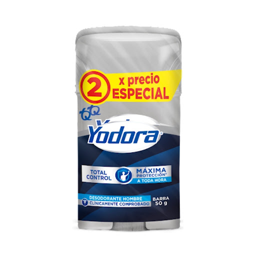 Desodorante En Barra Yodora Hombre Control Total Paquetes x 2 und