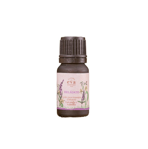 Aceite esencial Relájate lavanda y vainilla para difusor x 10 ml El Jardín de Eva frasco x 1 El Aceite Esencial para Difusor Relájate combina aceites esenciales puros de lavanda y vainilla, creando una atmósfera cálida y tranquila que invita a bajar el ritmo. Su aroma suave y envolvente trans