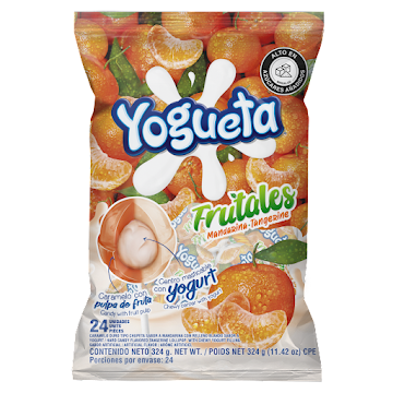 Caramelo Yogueta Frutales Mandarina Bolsa x 24 und  