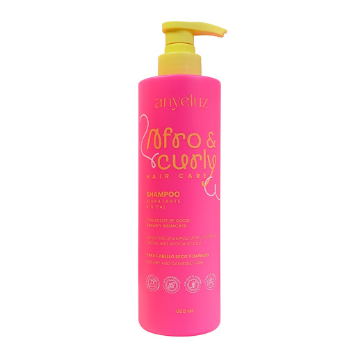 Shampoo Anyeluz Hidratante Afro Y Curly Botella x 600 ml