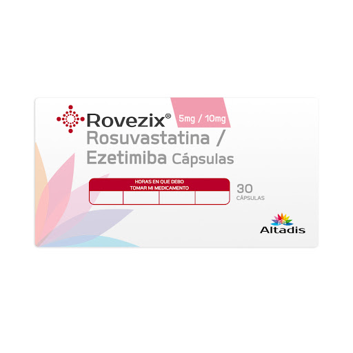 Rovezix Rosuvastatina 5mg + Ezetimiba 10mg Altadis Caja x 30 Tabletas