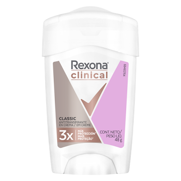 Desodorante Crema Antitranspirante Barra Mujer Rexona Clinical Classic x 48 gr  