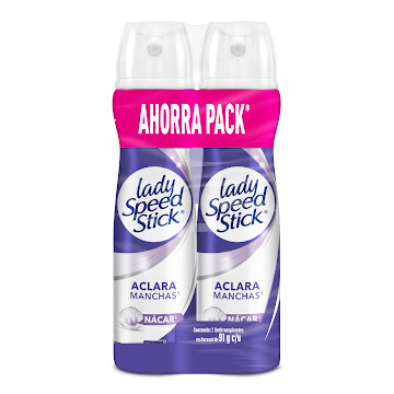 Desodorante Mujer Lady Speed Stick Spray Derma Aclarado 91g Pack x 2 und  