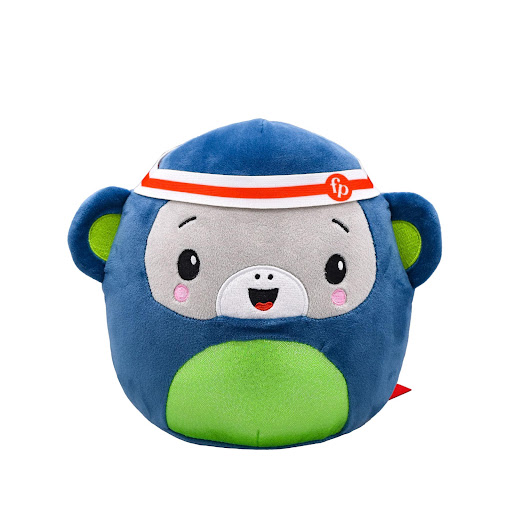 Peluche Fisher Price Mono Azul Fisher Price Caja x  El Peluche Mono Fisher Price es el compañero perfecto para tu bebé. Su tamaño ideal permite llevarlo en coches, cunas o usarlo como decoración en la habitación de juegos. Con un exterior en fibras de 