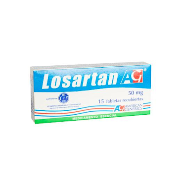 Losartan AG 50 mg Caja x 15 Tabletas  
