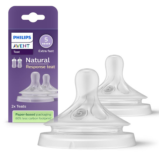 Tetina Avent Natural Response con Válvula Anticólicos Flujo 5 3m+ x 2 und