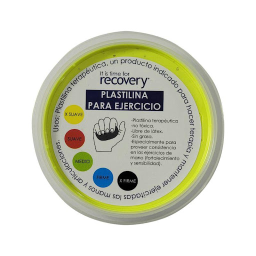 Plastilina Para Ejercicio Yellow X Recipiente Maxwell  x 1 Es una herramienta especializada para rehabilitación y fortalecimiento de la mano y los dedos. Su textura adaptable ayuda a mejorar la movilidad y el agarre, y su codificación por colores permite eleg