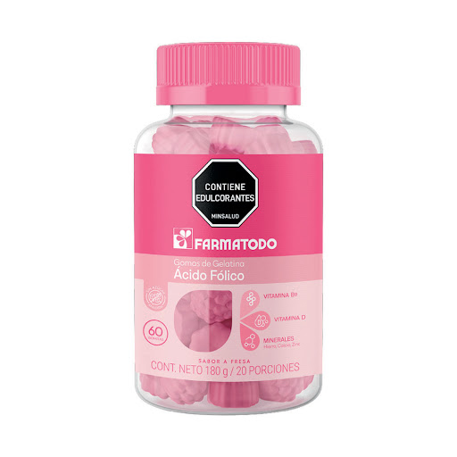 Gomas Farmatodo Ácido   Fólico + Hierro + Zinc x 60 und