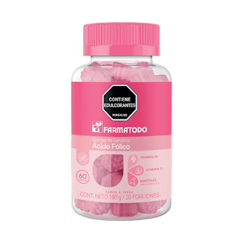 Gomas Farmatodo Ácido   Fólico + Hierro + Zinc x 60 und  