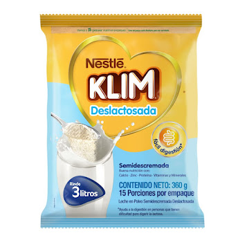 Leche en Polvo Klim Deslactosada Semidescremada x 360 gr  