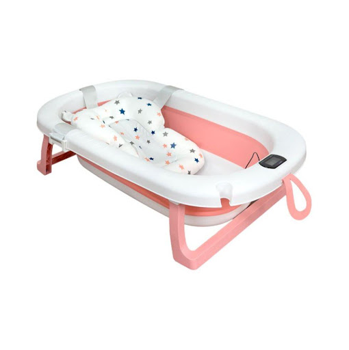Bañera Bebé Happy Baby Cojín y Termómetro Samy Rosado HAPPY BABY Caja x 1