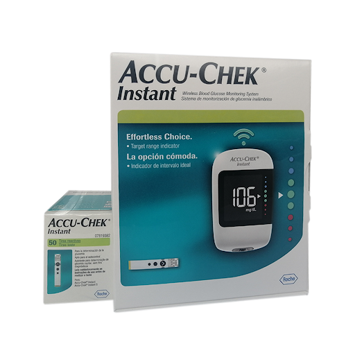 Glucometro Accu Accu-Check Instant Kit Mg/Dl + Tiras Instant Accu-Check x 50 und