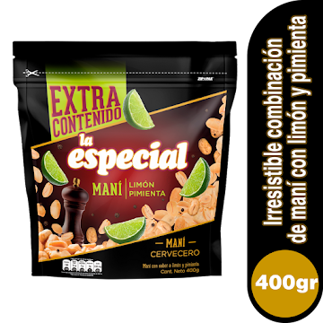Mani la Especial   Cervecero Limon Pimienta Bolsa x 400Gr 