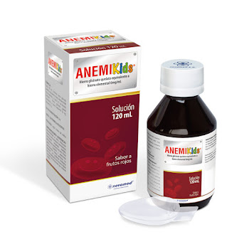 **ANEMIKIDS 6MG/ML FRUTOS ROJOS FRASCO X120ML NOVAMED HIERRO GLICINATO    