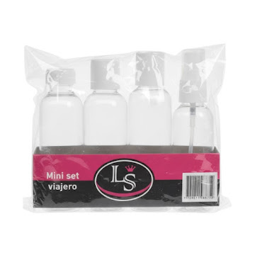 Set De Envases Look Style Para Viajeros Mini Kit x 4 und  