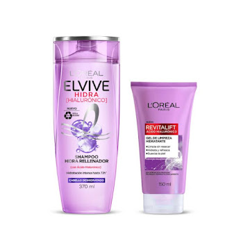 Combo Shampoo Elvive Hidra Hialurónico + Gel Limpiador  