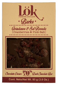 Solo Online Bark Lök Chocolate 70%   Arandanos-Sal Rosada 85 G 
