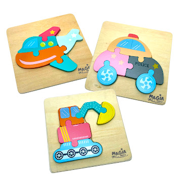 Set de Rompecabezas en Madera Vehículos x 1 und  