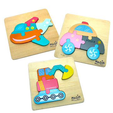 Set de Rompecabezas en Madera Vehículos x 1 und  