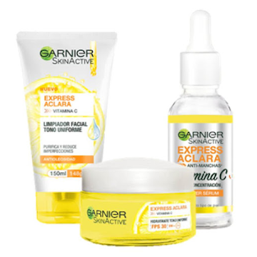 Combo Garnier Limpiador Facial + Serum + Crema Antimanchas Express Acalara   