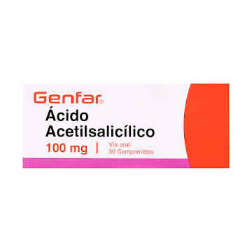Ácido Acetilsalicílico 100 mg Genfar Caja x 30 Comprimidos  